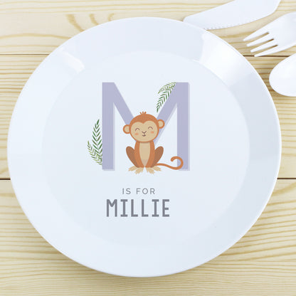 Personalised Animal Alphabet Plastic Plate