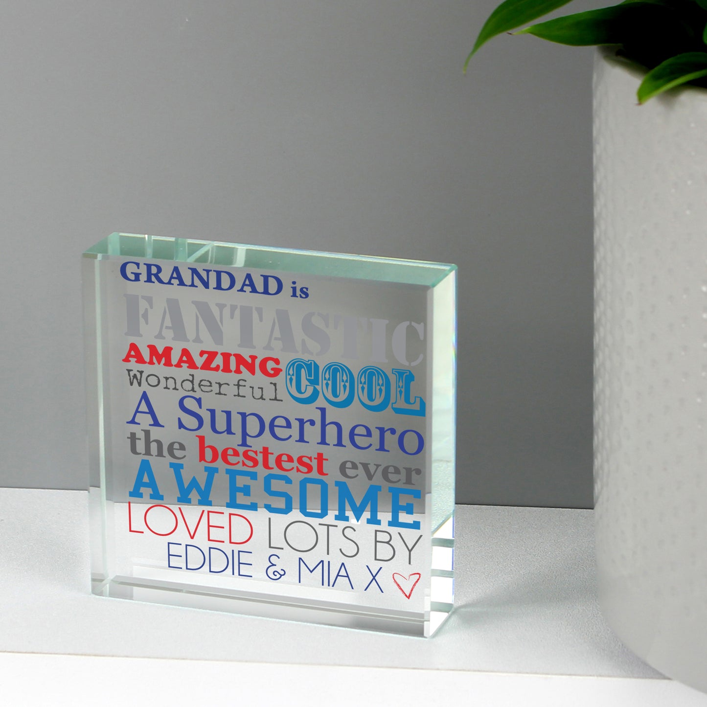 Personalised He Is... Large Crystal Token