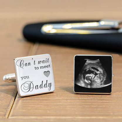 Cant Wait To Meet You Daddy Baby Scan Cufflinks