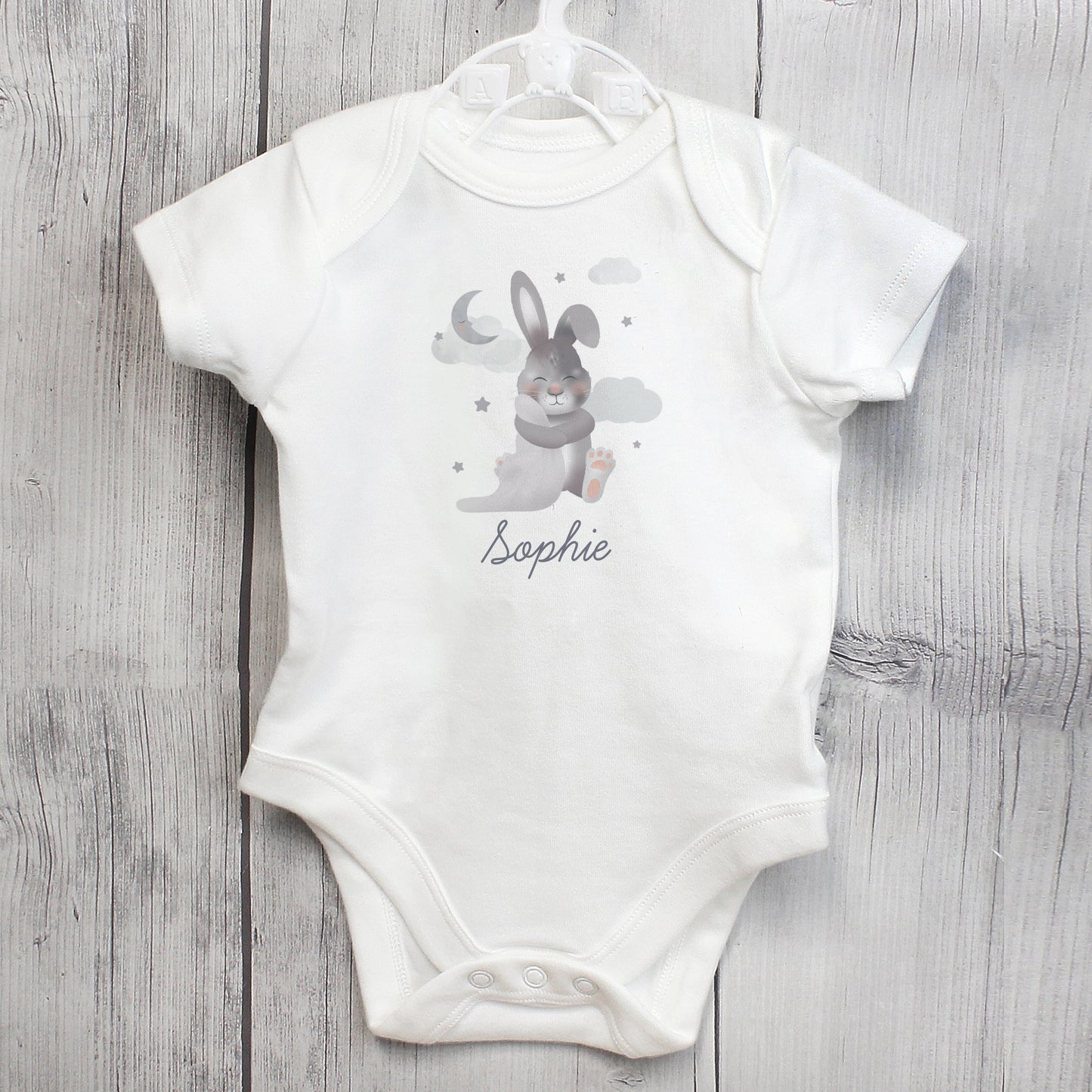 Personalised Baby Bunny 0-3 Months Baby Vest