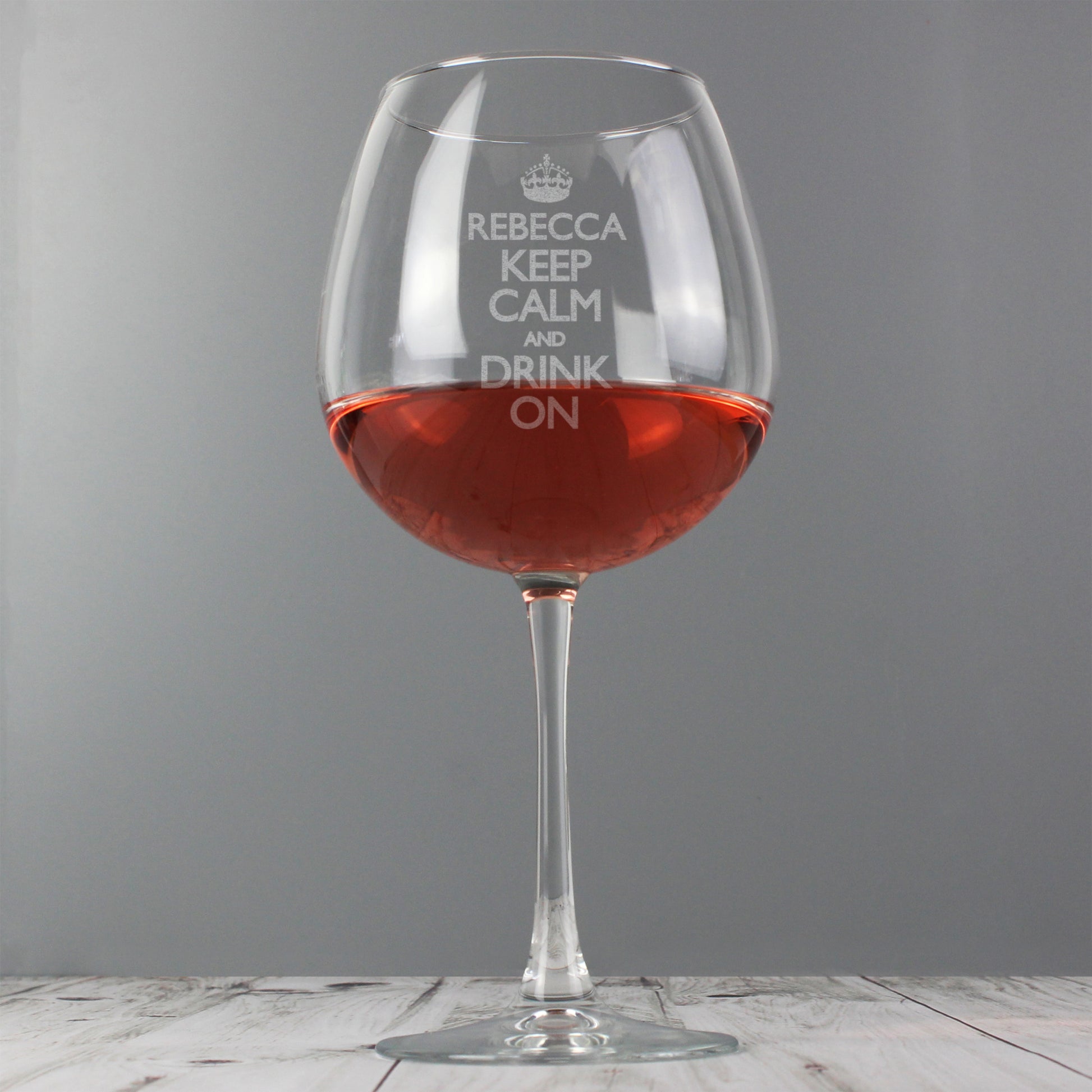 Personalised Keep Calm Giant Wine Glass