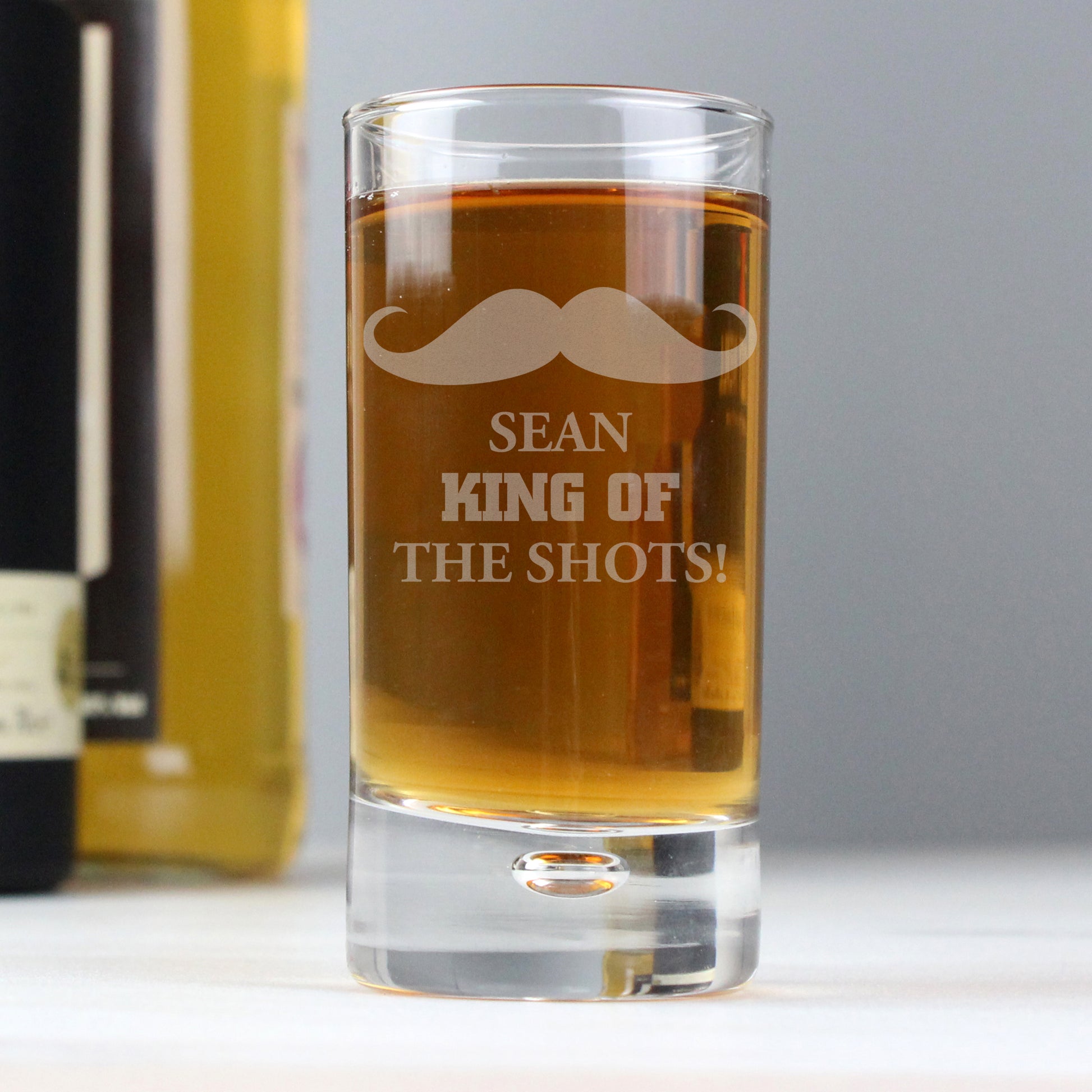 Personalised Moustache Bubble Shot Glass