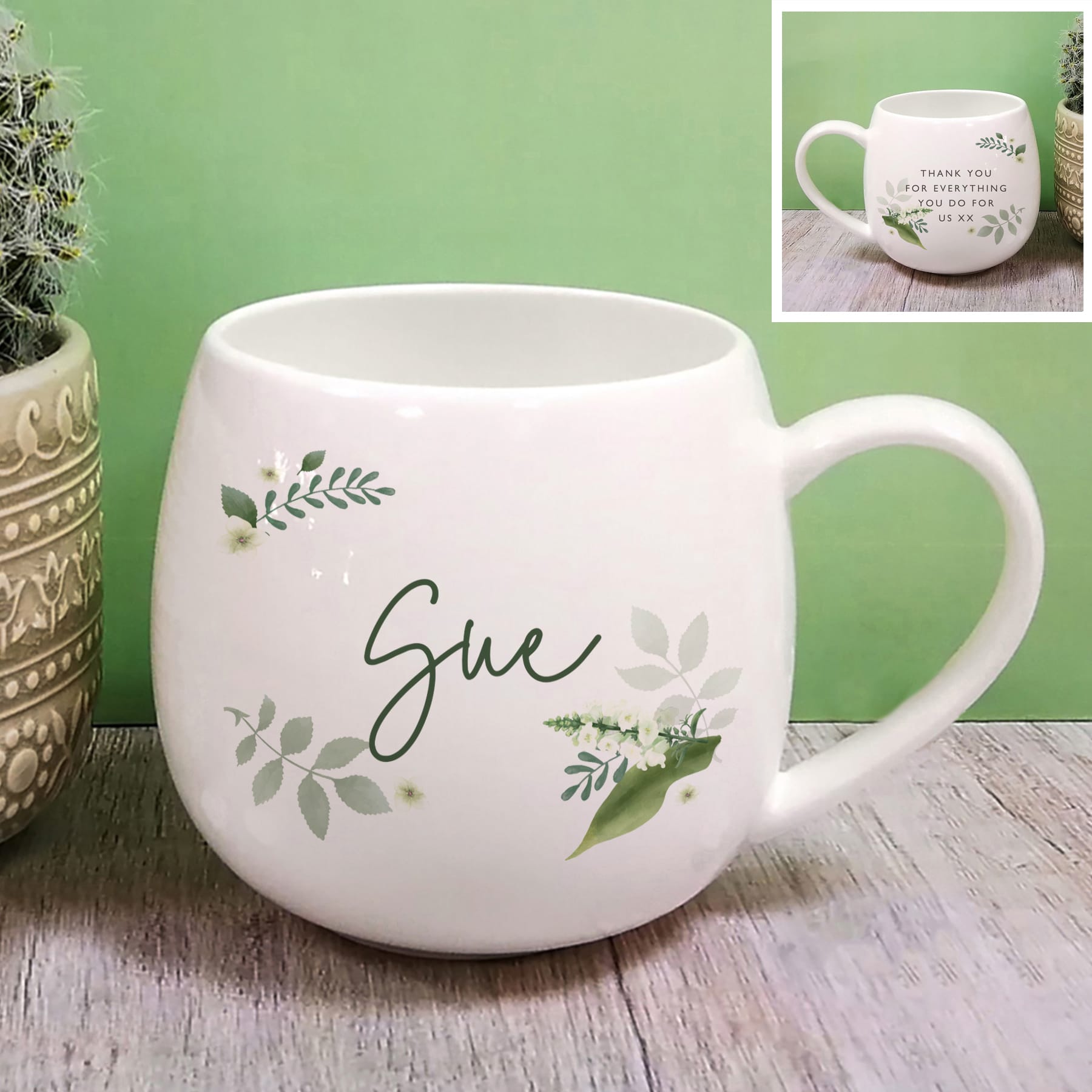 Personalised Floral Hug Mug