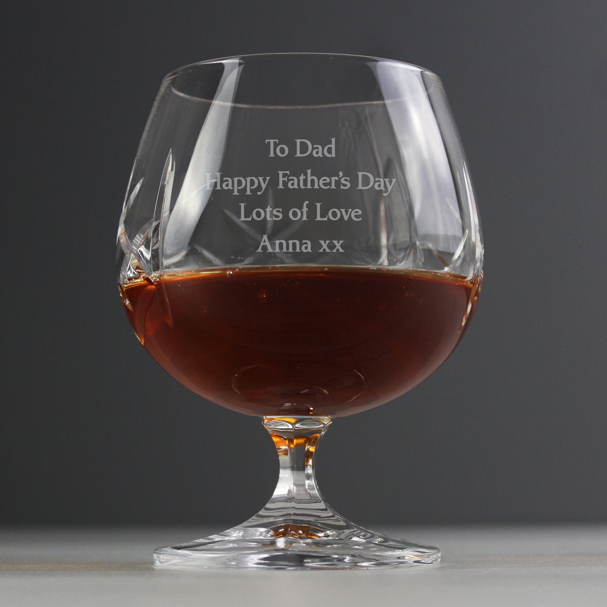 Personalised Cut Crystal Small Brandy Glass