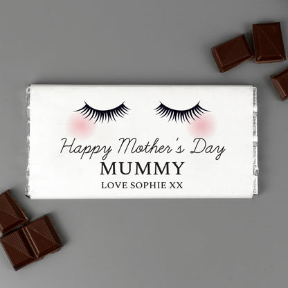 Personalised Eyelashes Milk Chocolate Bar