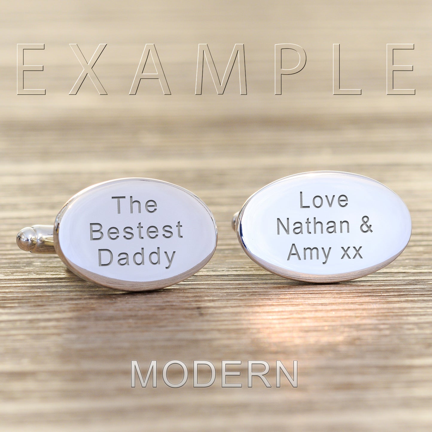 Custom Engraved Oval Cufflinks