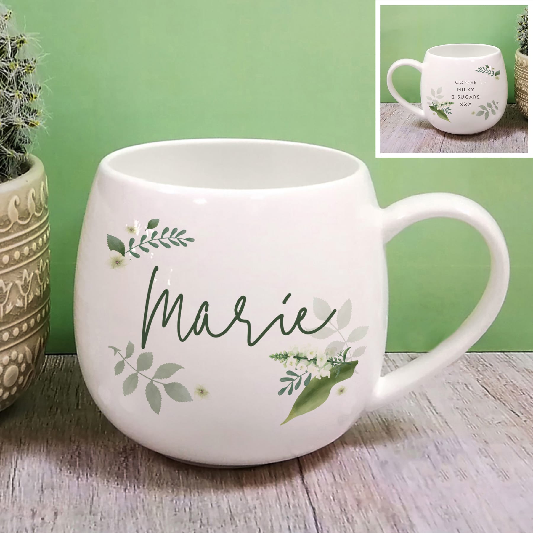 Personalised Floral Hug Mug