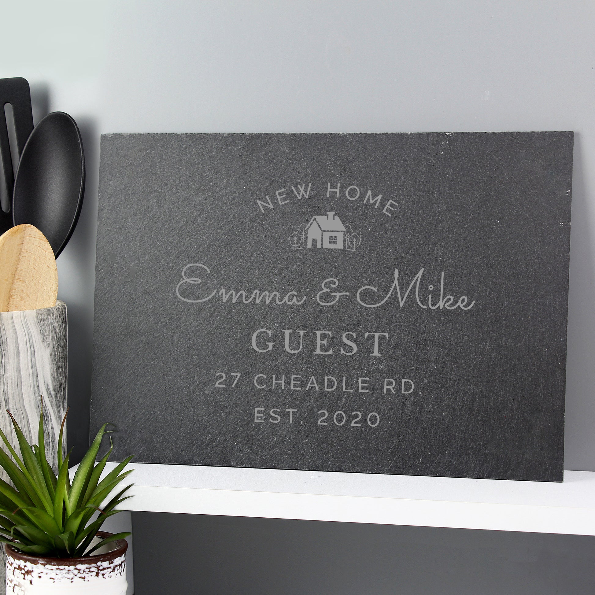 Personalised New Home Slate Placemat