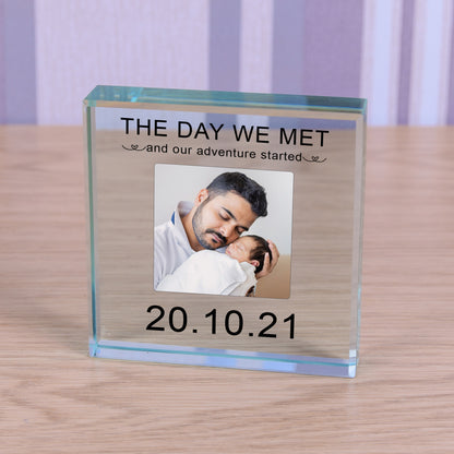 New Dad Photo Block Frame - The Day We Met