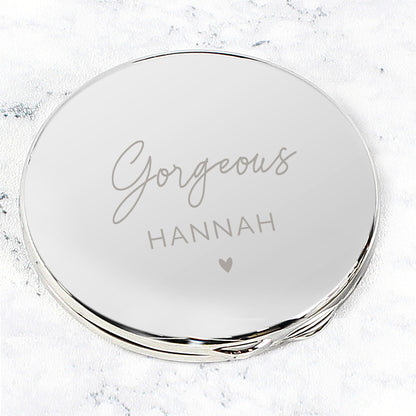 Personalised Heart Compact Mirror