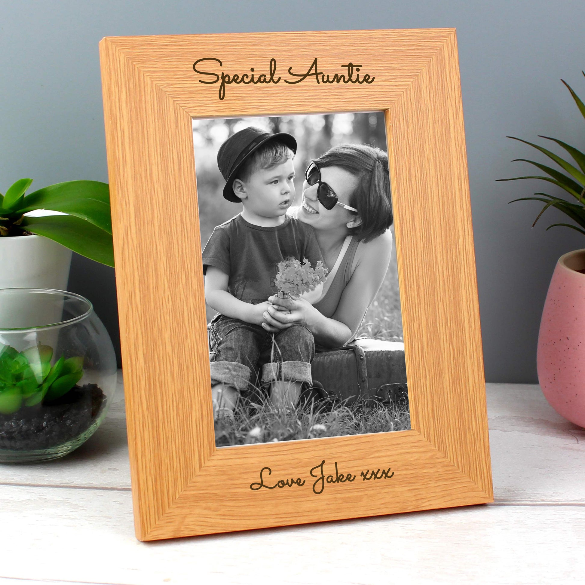 Personalised Free Text 4x6 Wooden Photo Frame