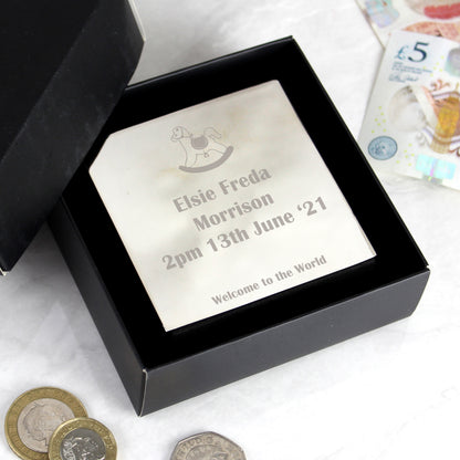 Personalised Rocking Horse Square Money Box - PCS Cufflinks & Gifts