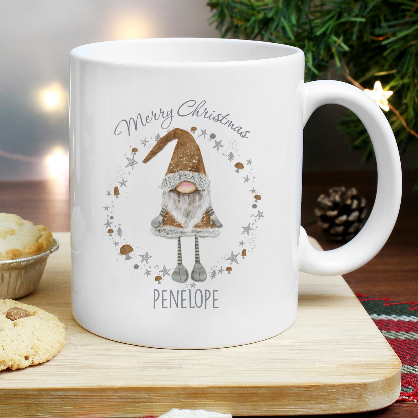 Personalised Scandinavian Christmas Gnome Mug