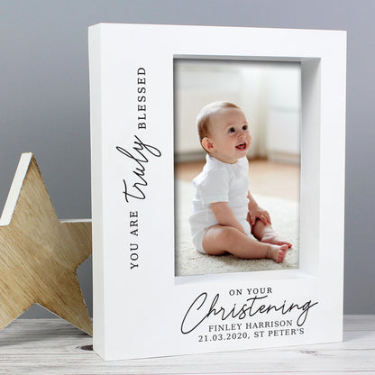 Personalised Christening Box Photo Frame 5x7