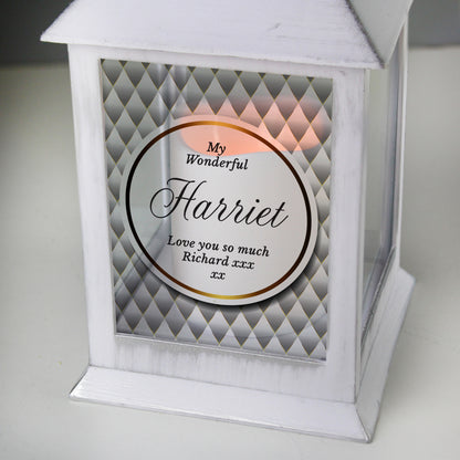 Personalised Opulent White Lantern