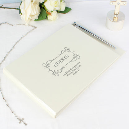 Personalised Swirl Design Hardback Guest Book & Pen