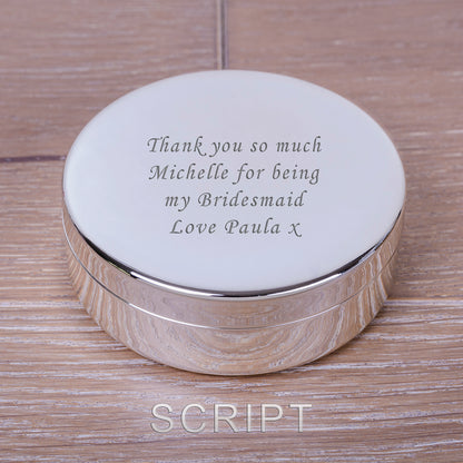 Personalised Any Message Round Trinket Box