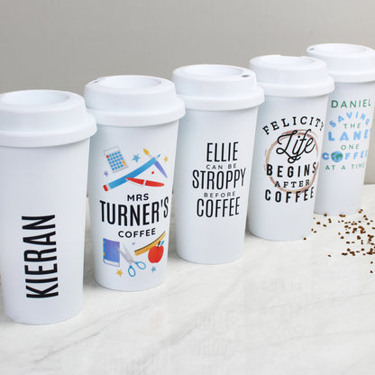 Personalised Teachers Insulated Reusable Eco Travel Cup