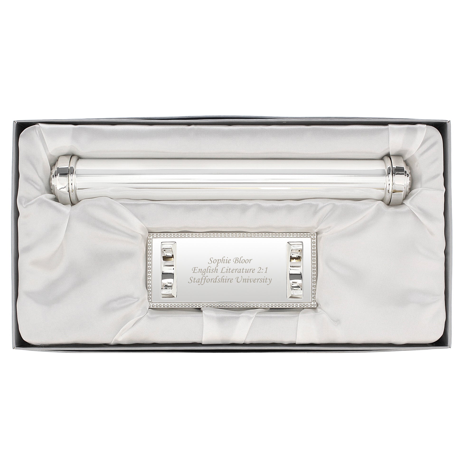 Personalised Plain Silver Plated Certificate Holder - PCS Cufflinks & Gifts