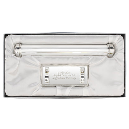 Personalised Plain Silver Plated Certificate Holder - PCS Cufflinks & Gifts