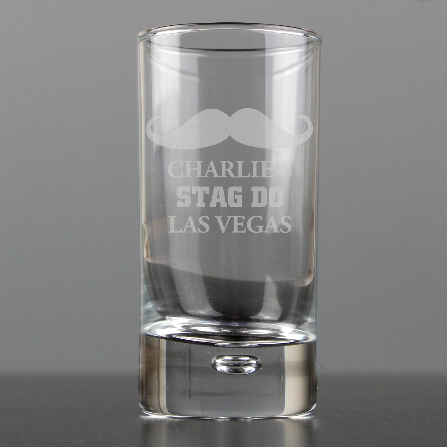 Personalised Moustache Bubble Shot Glass