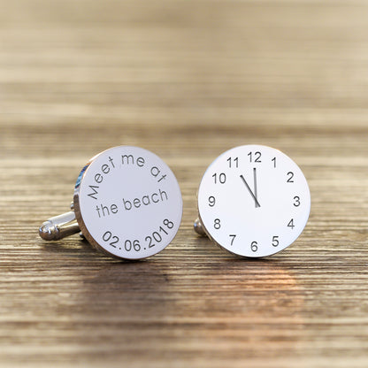 Personalised Meet Me At The Beach Cufflinks