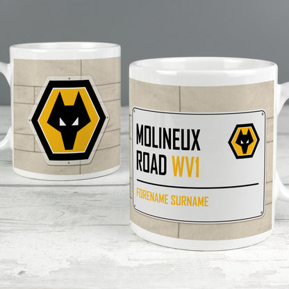 Wolves Street Sign Personalised Mug