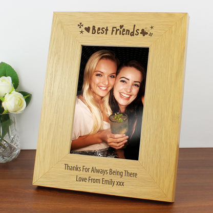 Personalised Oak Finish 4x6 Best Friends Photo Frame