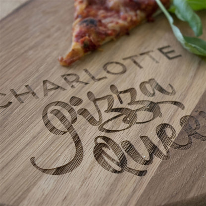 Personalised 'Pizza Queen' Acacia Wood Pizza Board