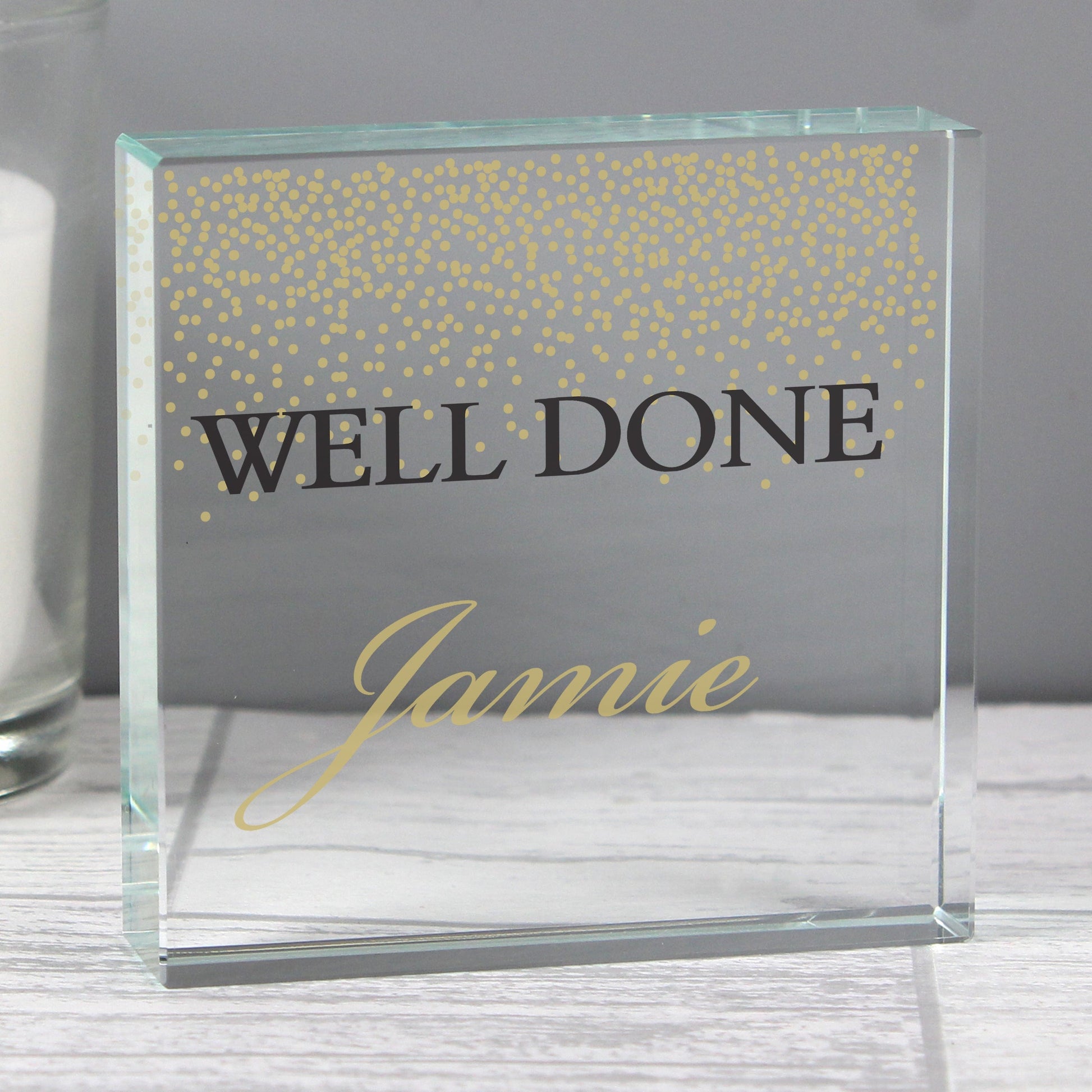 Personalised Gold Confetti Large Crystal Token