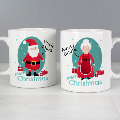 Personalised Mr & Mrs Claus Christmas Mug Set