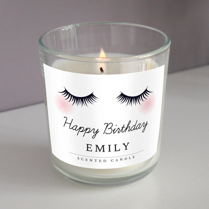 Personalised Eyelashes Scented Jar Candle