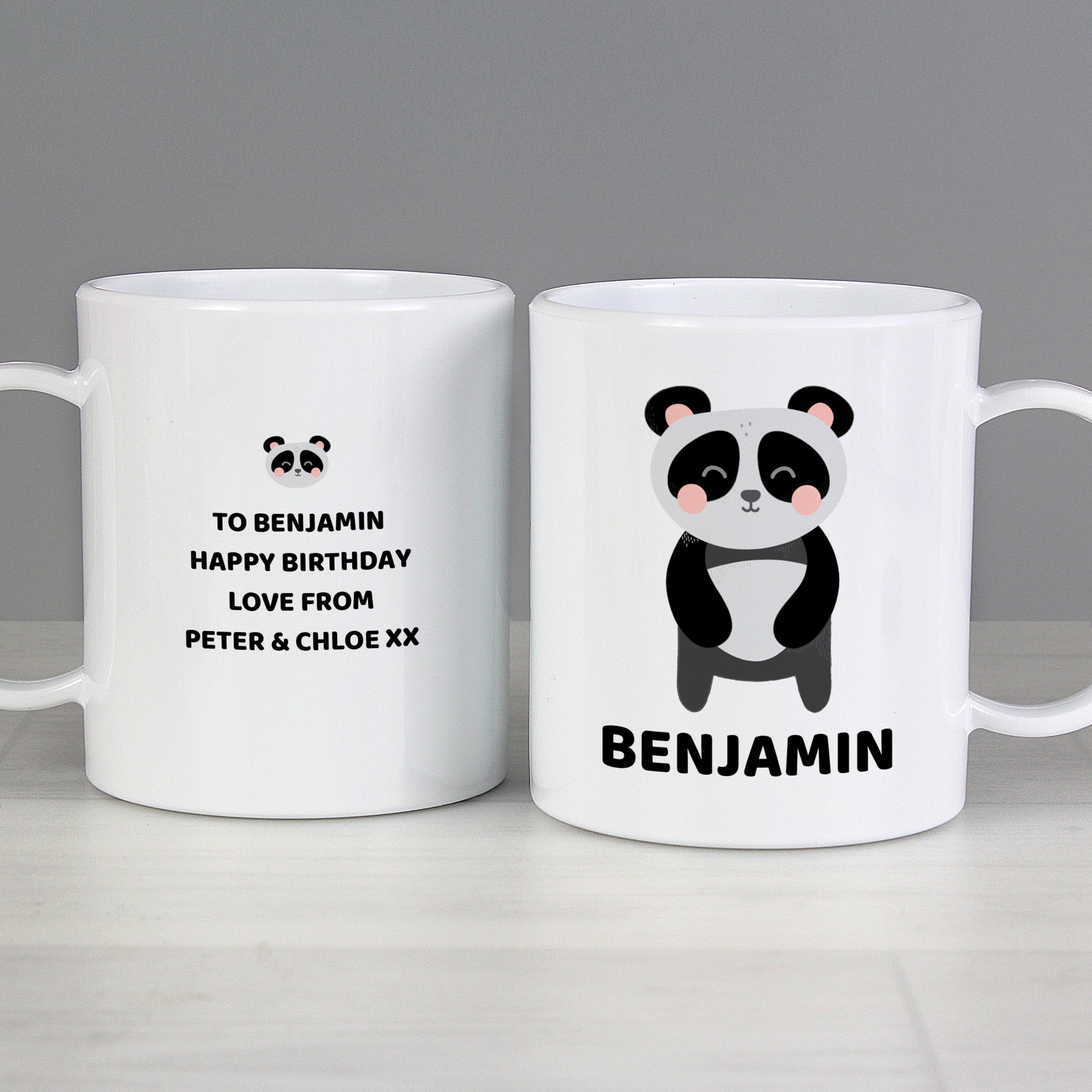 Personalised Panda Plastic Mug