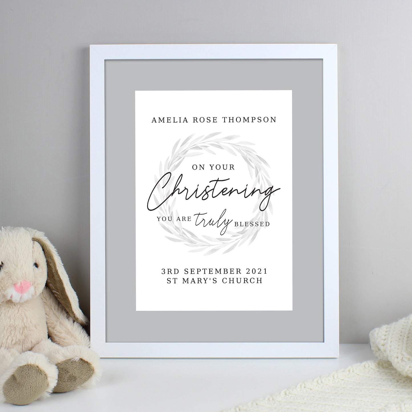 Personalised Christening Framed Print