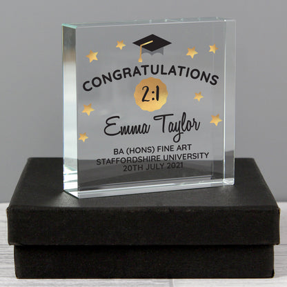 Personalised Congratulations Graduation Large Crystal Token