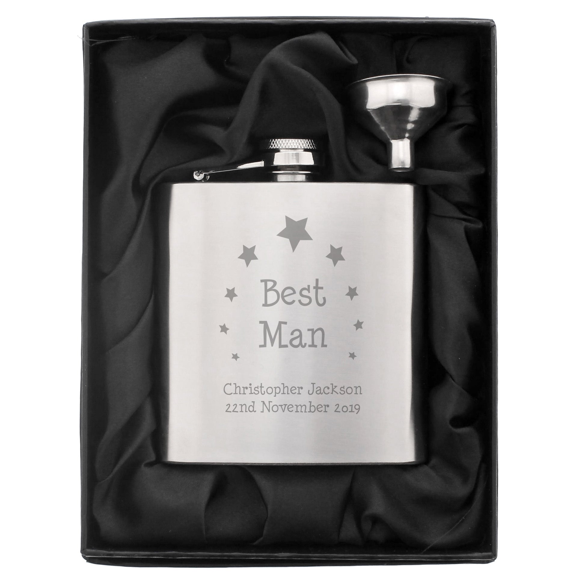 Personalised Stars Best Man Hip Flask