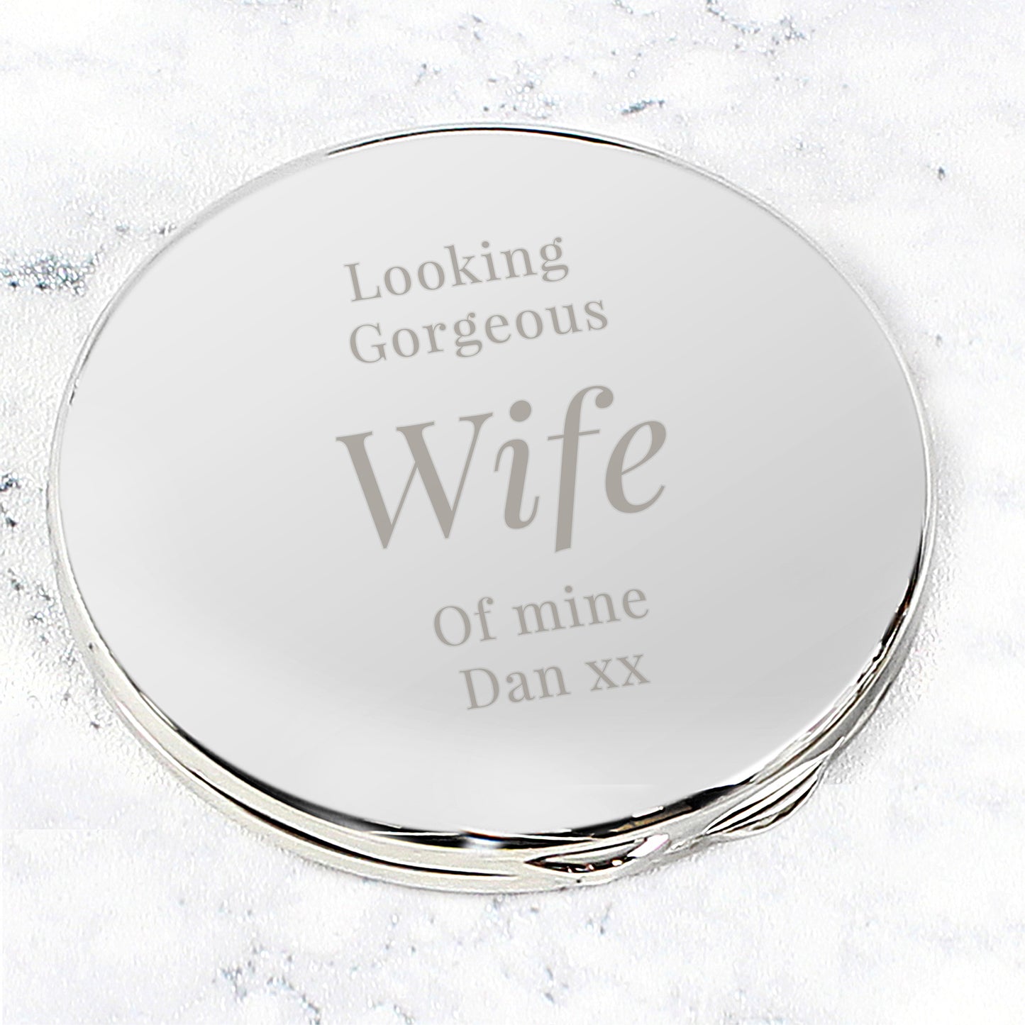 Personalised Free Text Compact Mirror