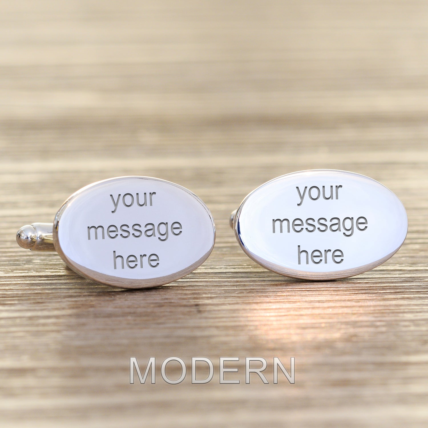 Custom Engraved Oval Cufflinks