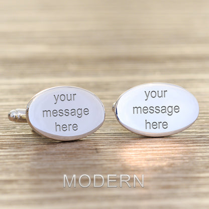 Custom Engraved Oval Cufflinks